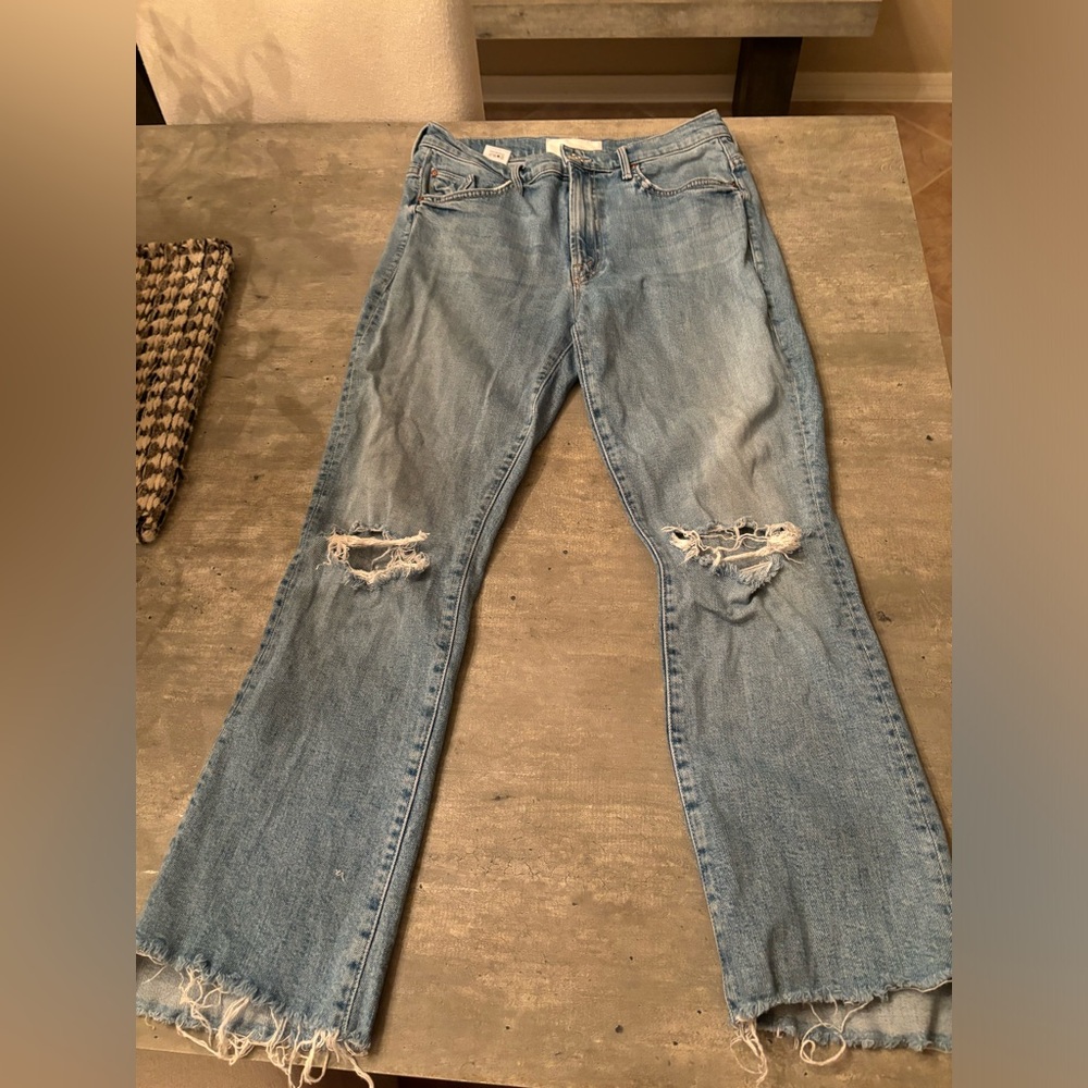 Mother insider crop step gray jeans. Size 29.